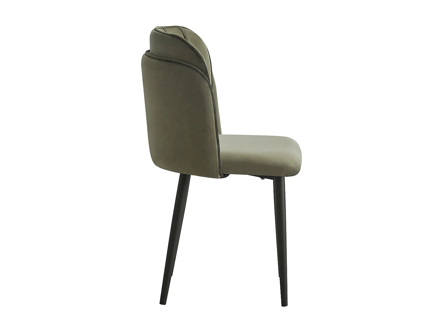 Lot de 2 chaises en métal et tissu vert kaki