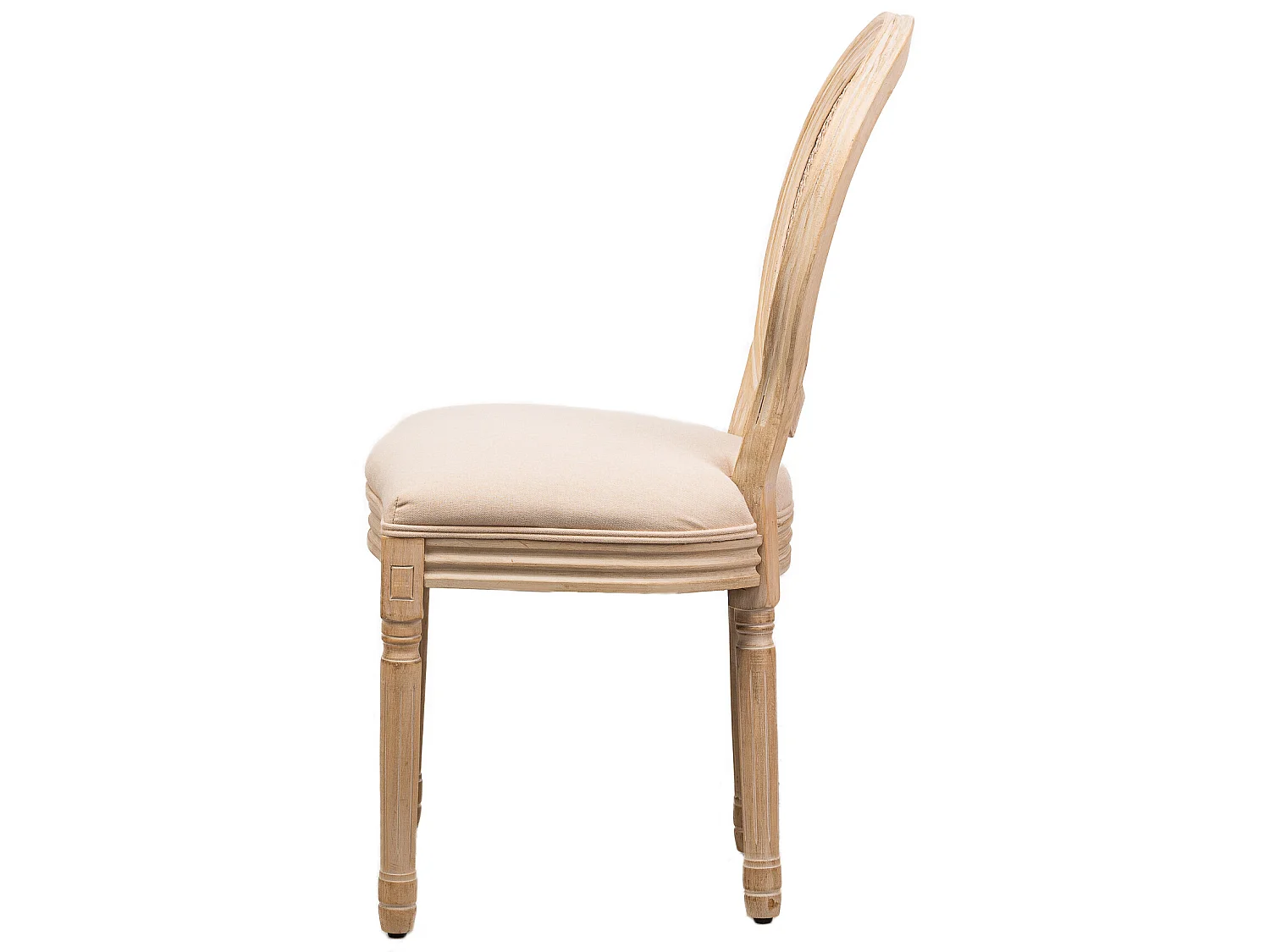 Lot de 2 chaises en bois avec assise en tissu beige