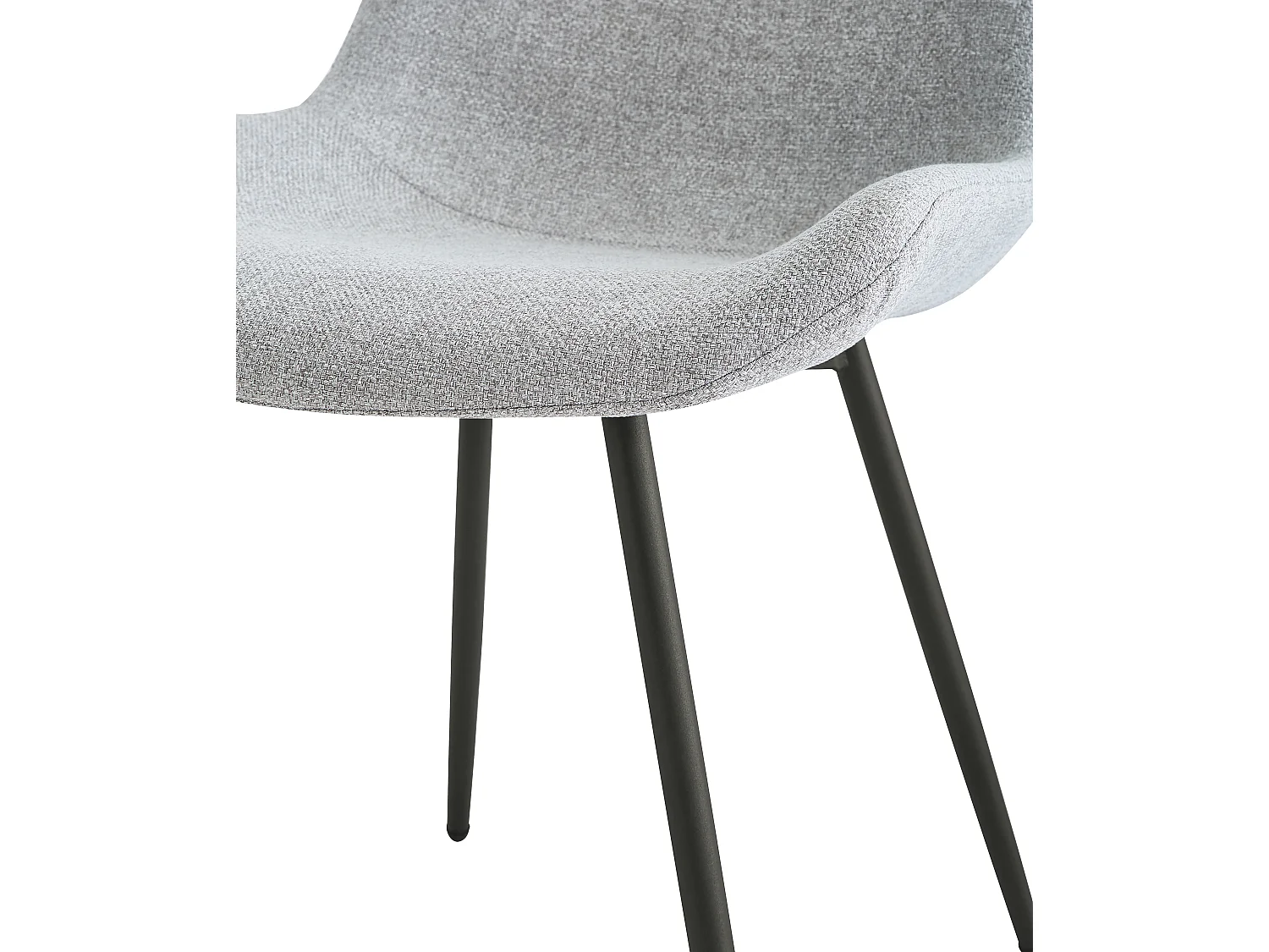 Lot de 2 chaises en métal et tissu gris