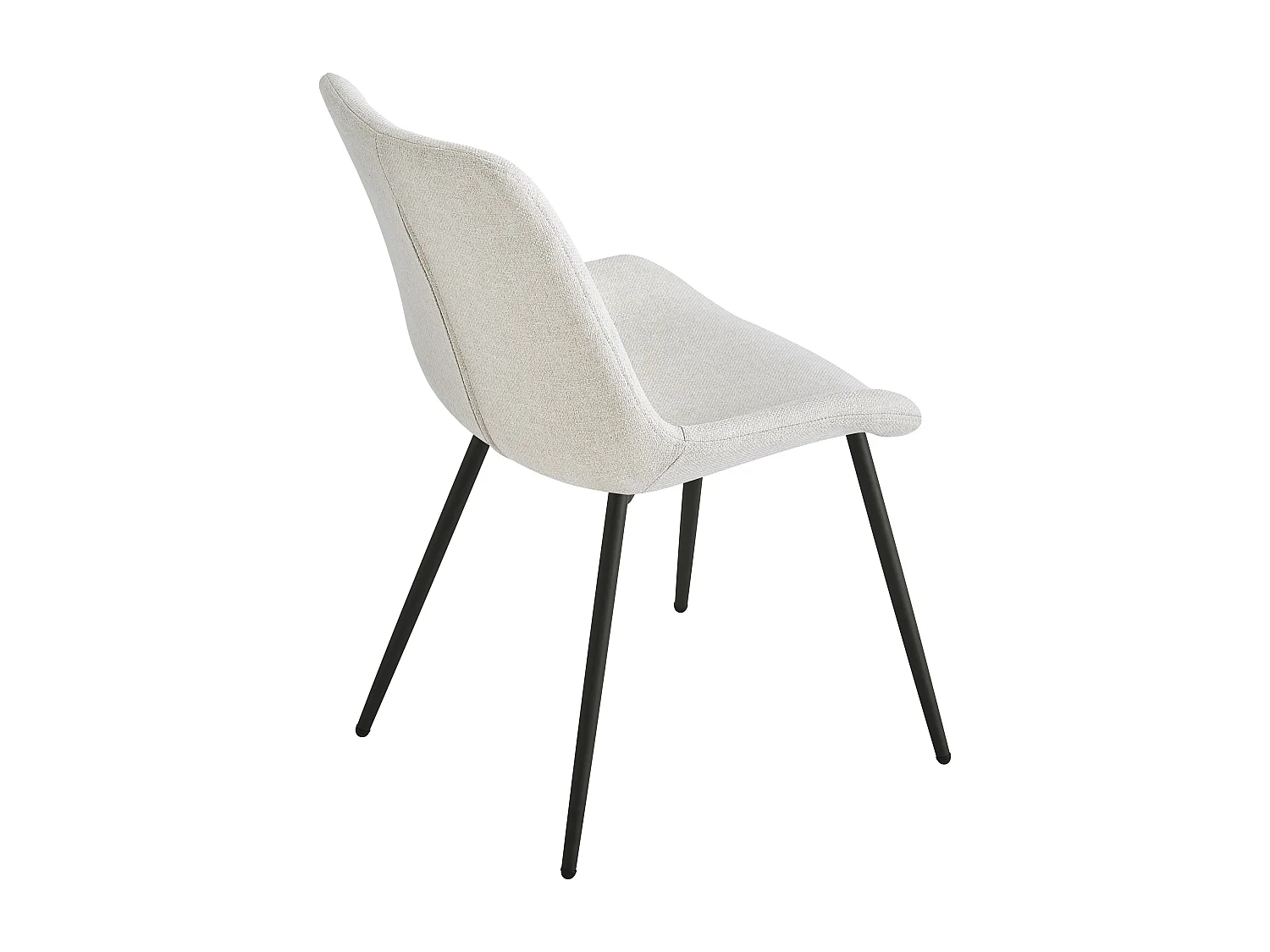 Lot de 2 chaises en métal et tissu beige