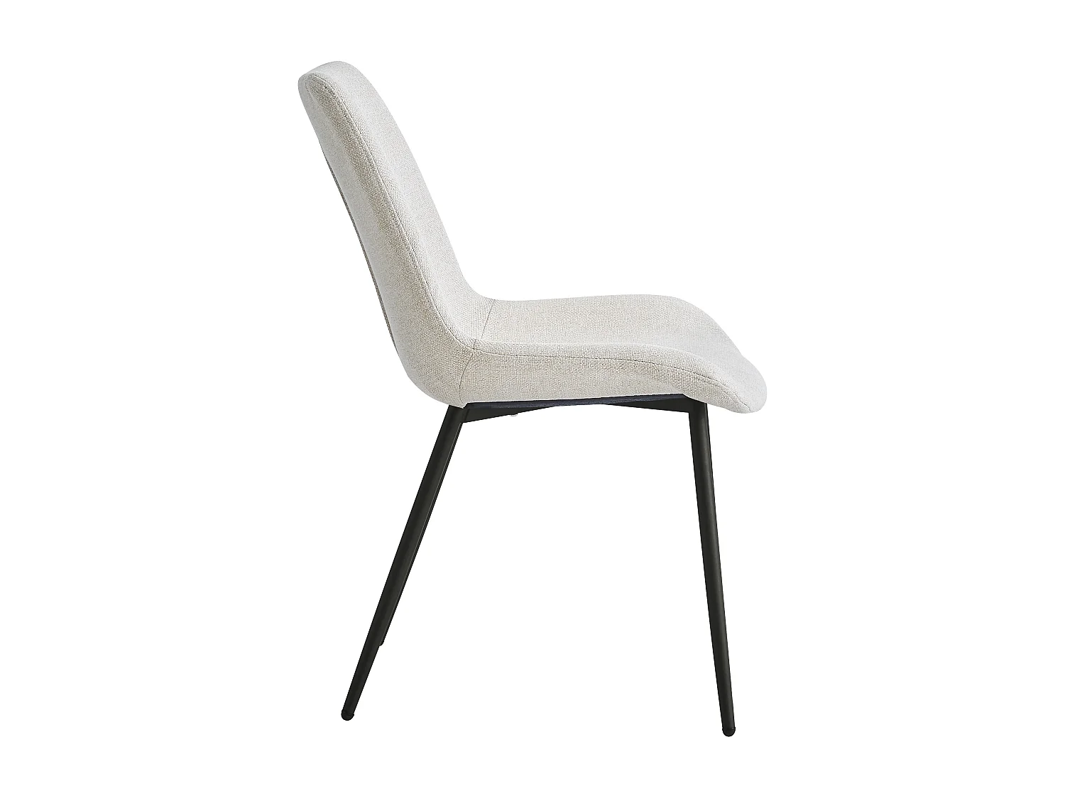 Lot de 2 chaises en métal et tissu beige