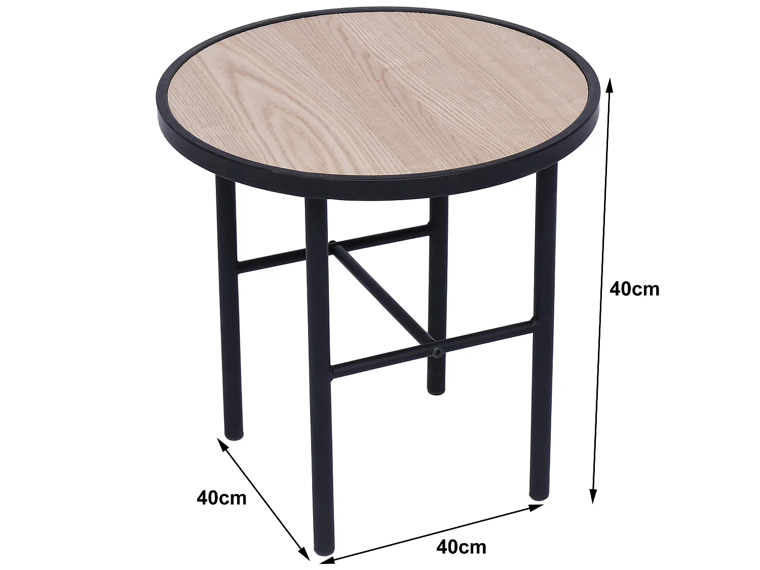 Table d'appoint en métal et bois