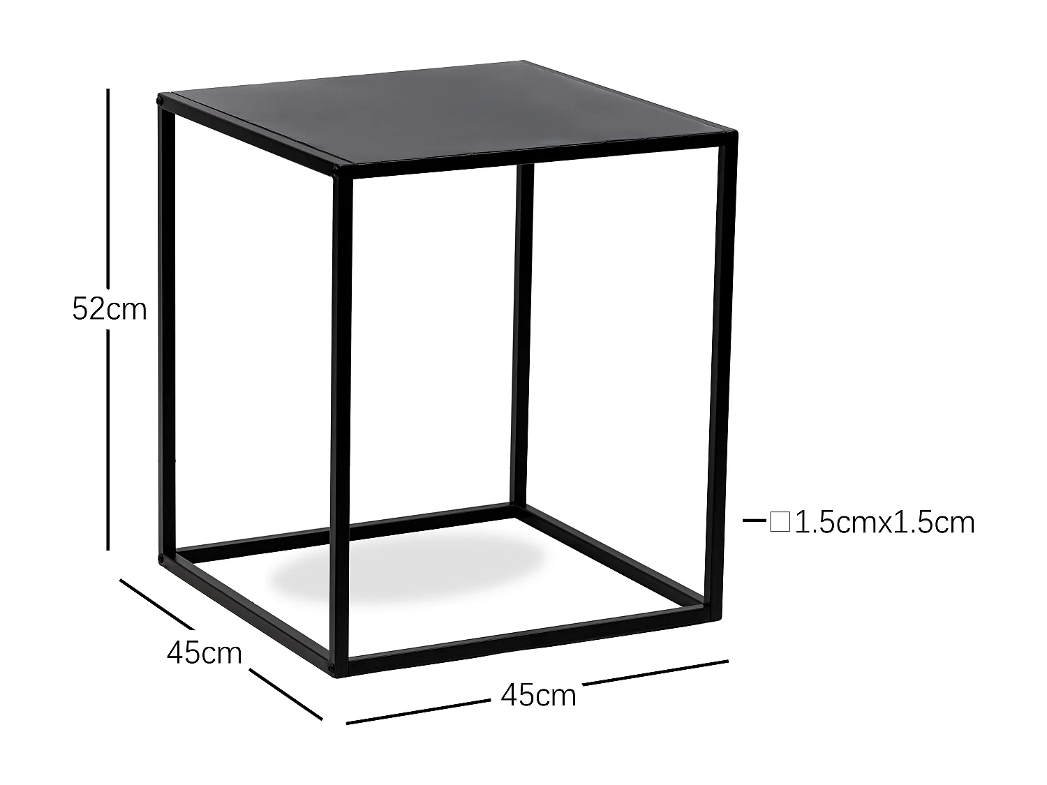 Table d'appoint industrielle en métal noir