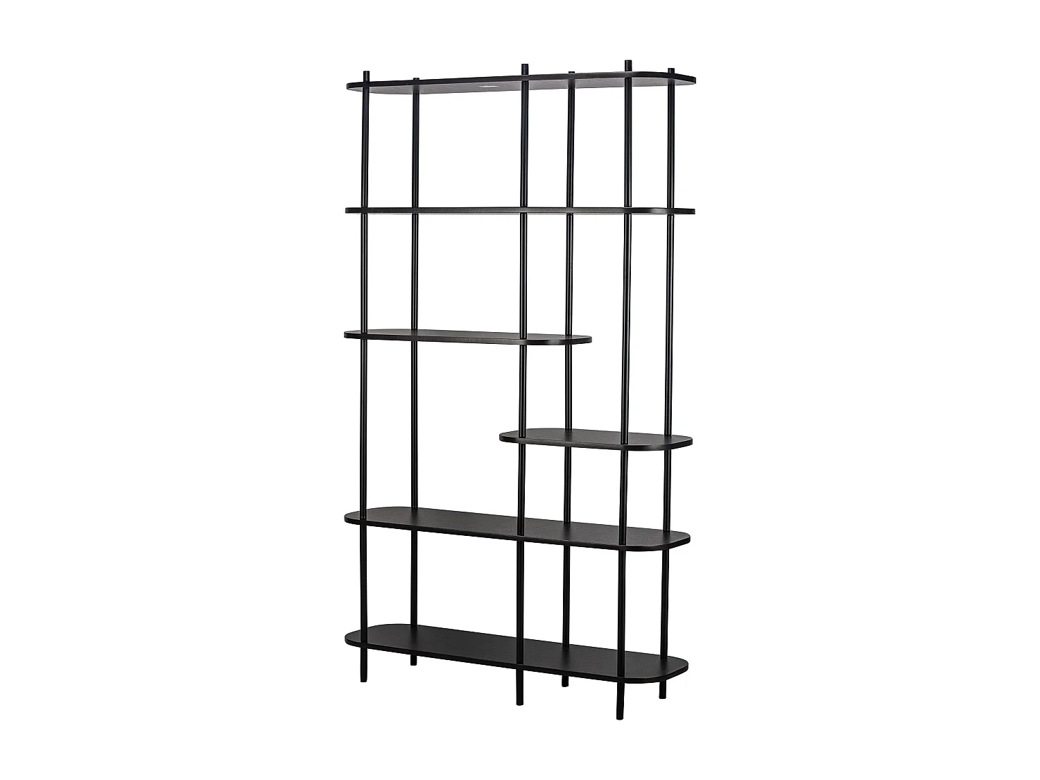 Etagère style moderne en métal et bois noir