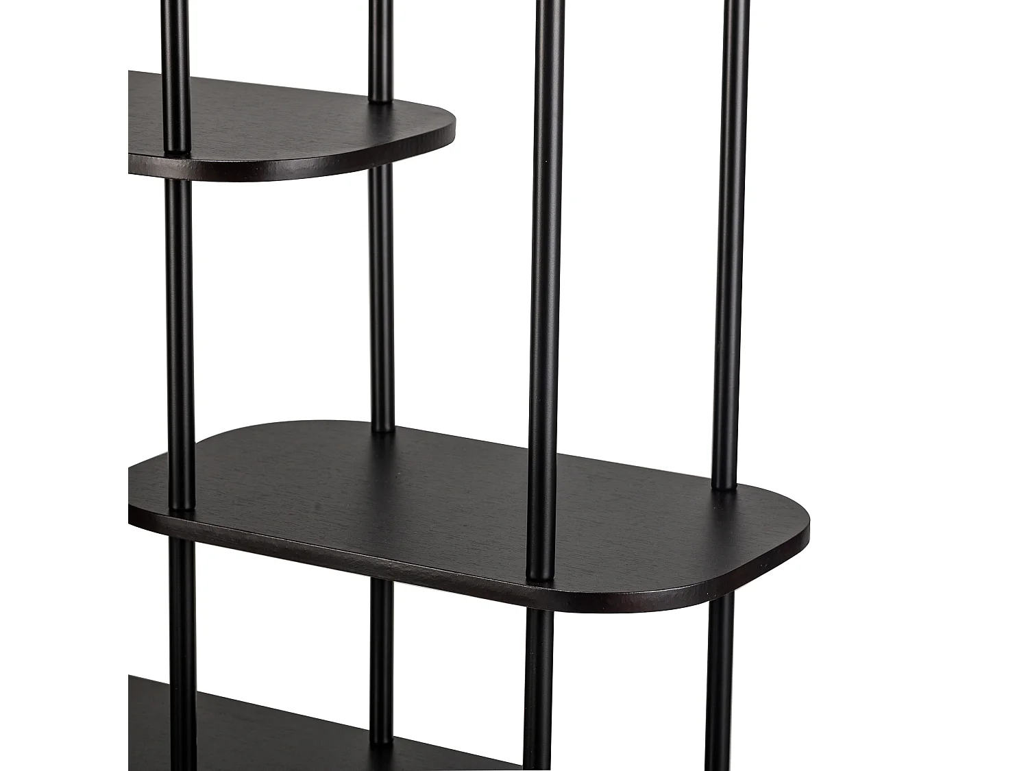 Etagère style moderne en métal et bois noir
