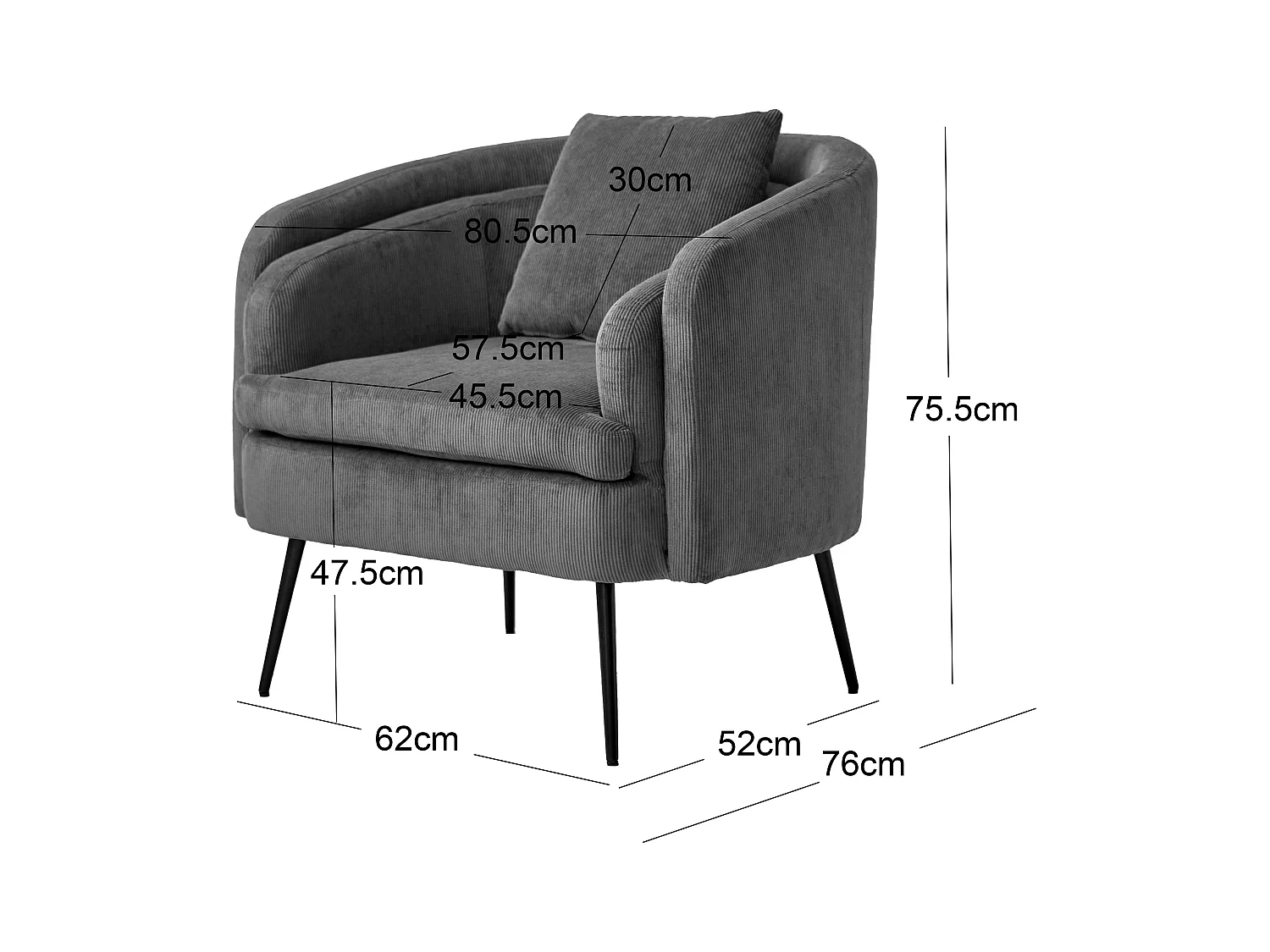 Fauteuil de salon en métal et velours bleu canard