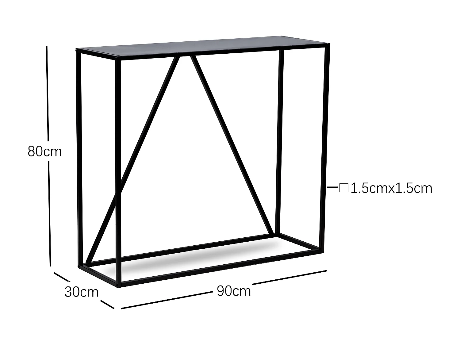 Console style industriel en métal noir