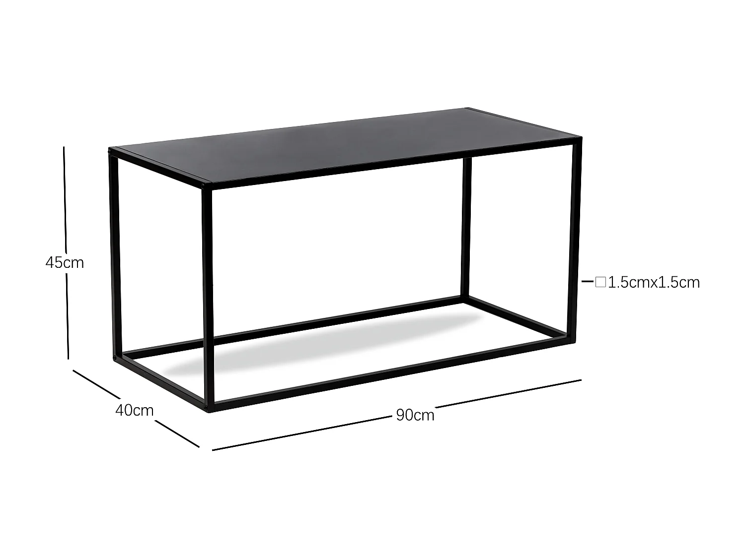 Table basse industrielle en bois et métal noir