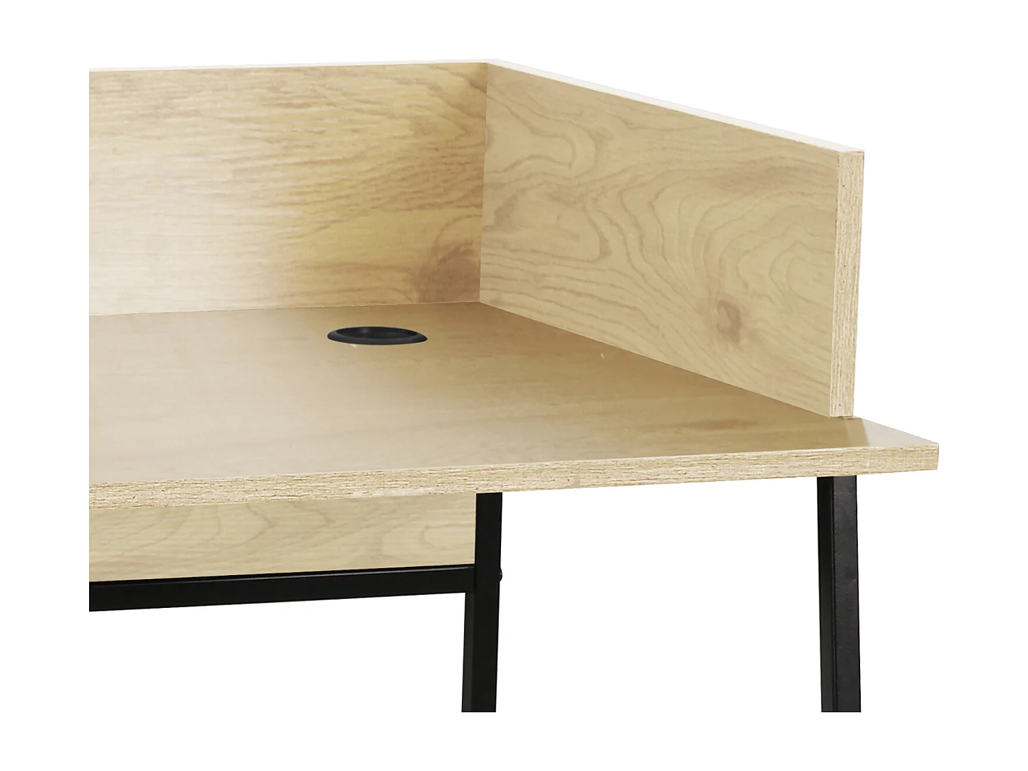 Bureau en métal et bois crème