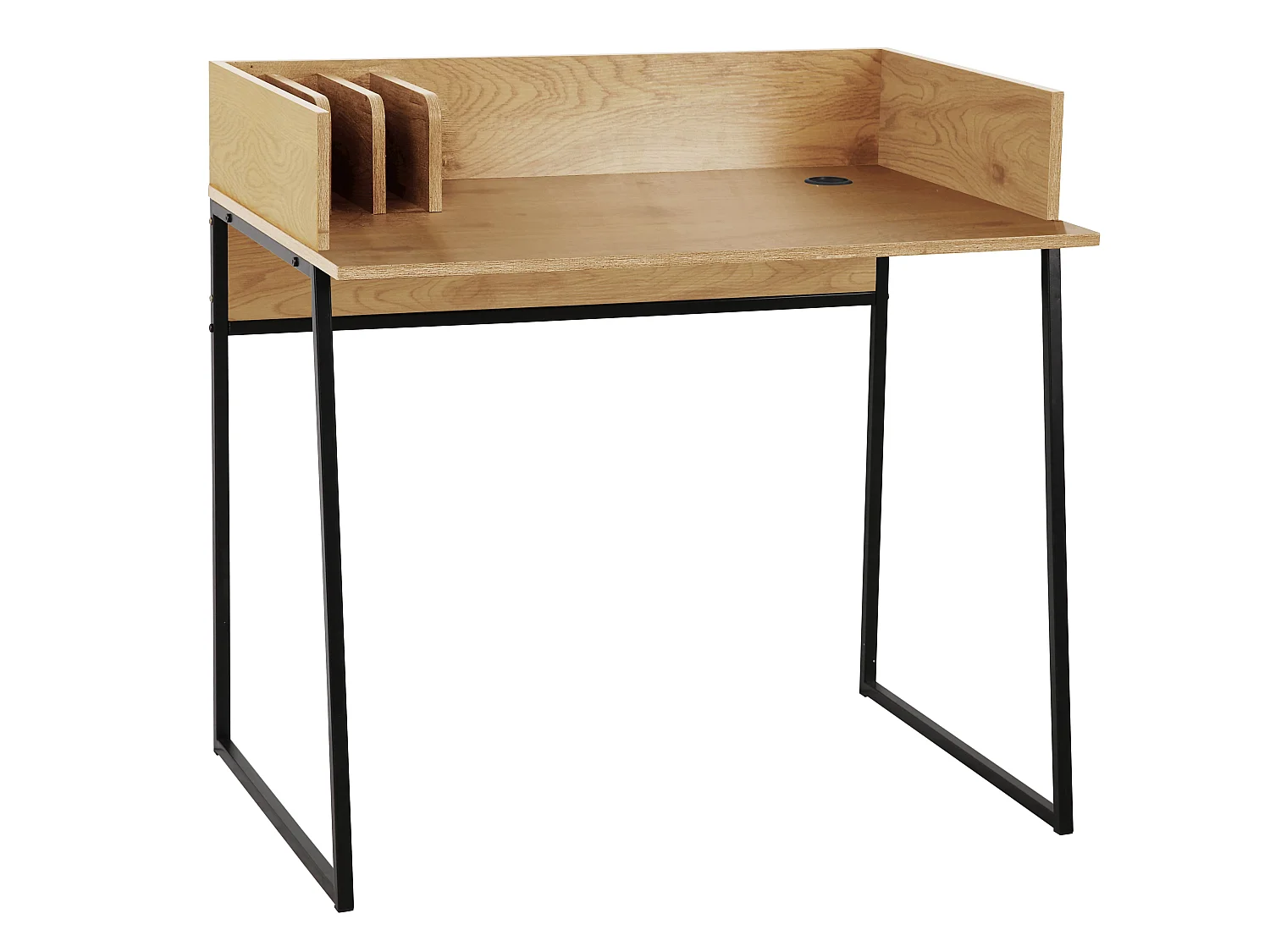 Bureau en métal et bois coloris naturel