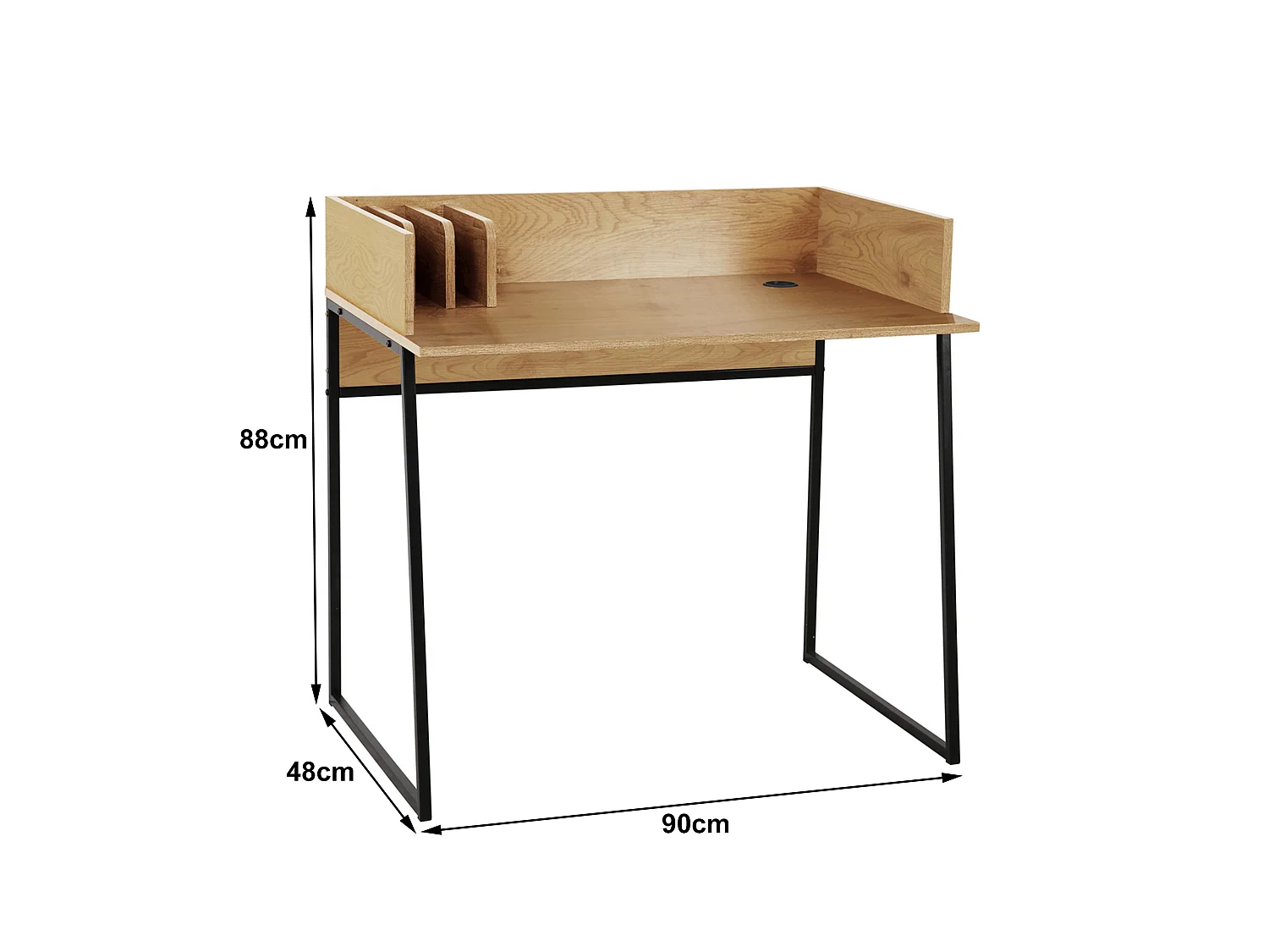 Bureau en métal et bois coloris naturel