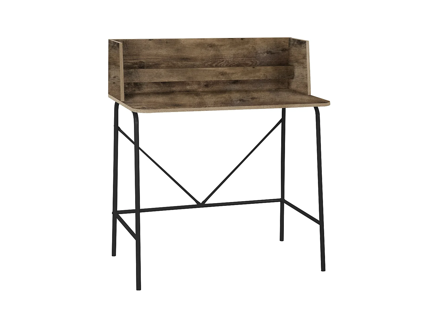 Bureau en métal et bois marron