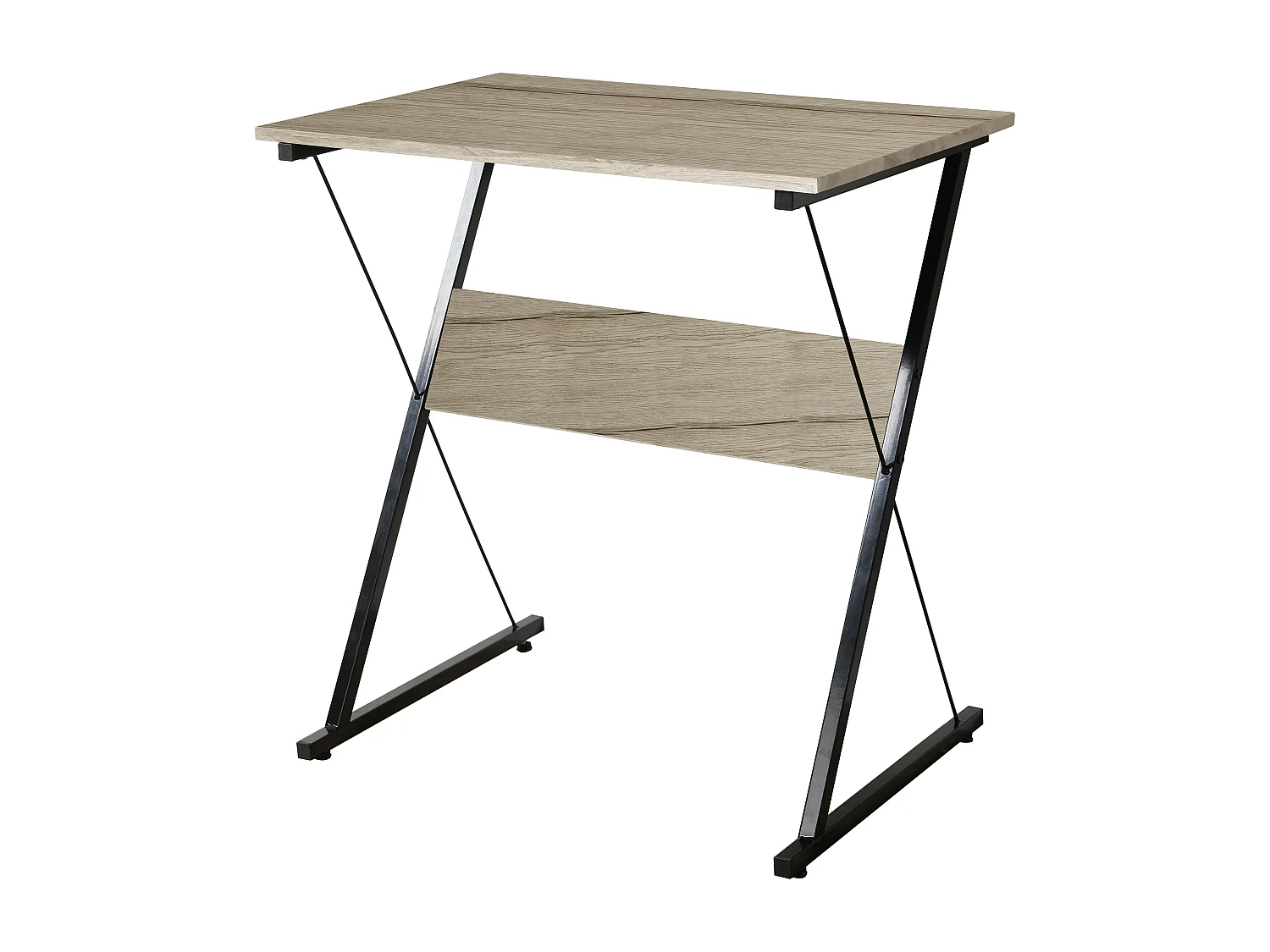 Bureau en métal et bois marron