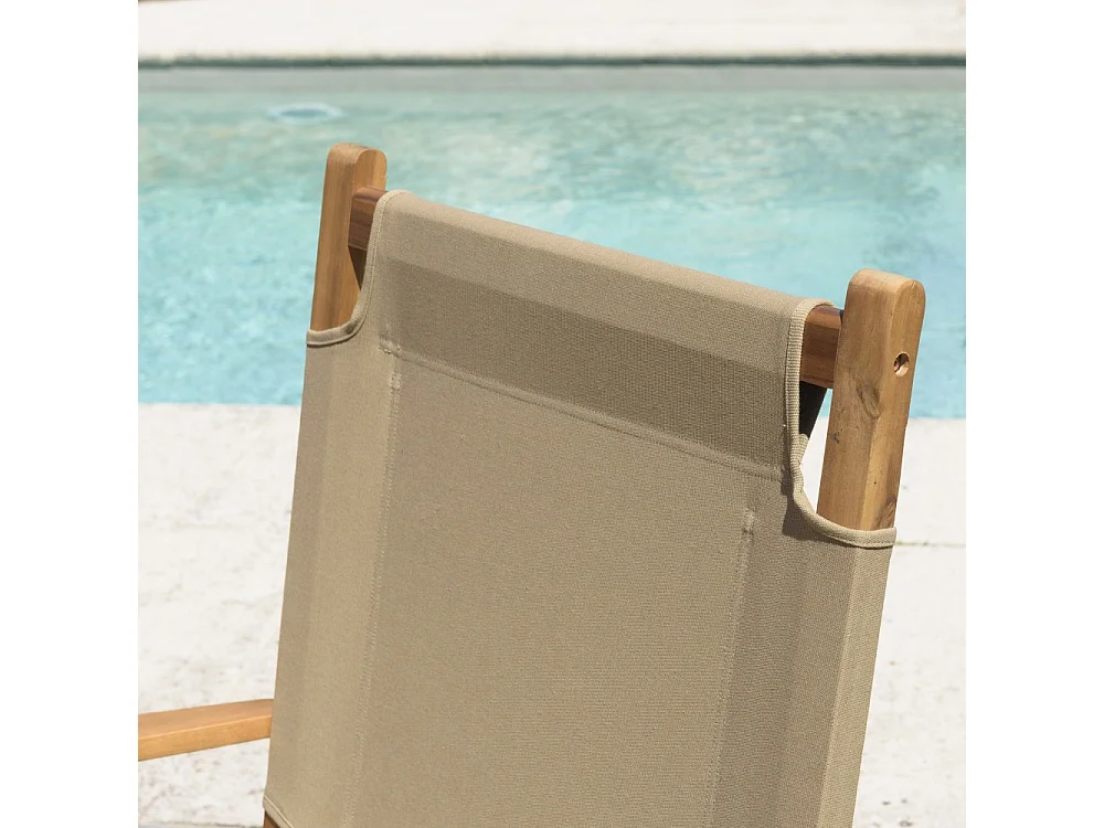 VICK - Salon jardin bois acacia 4 pers : canapé, 2 fauteuils et table basse