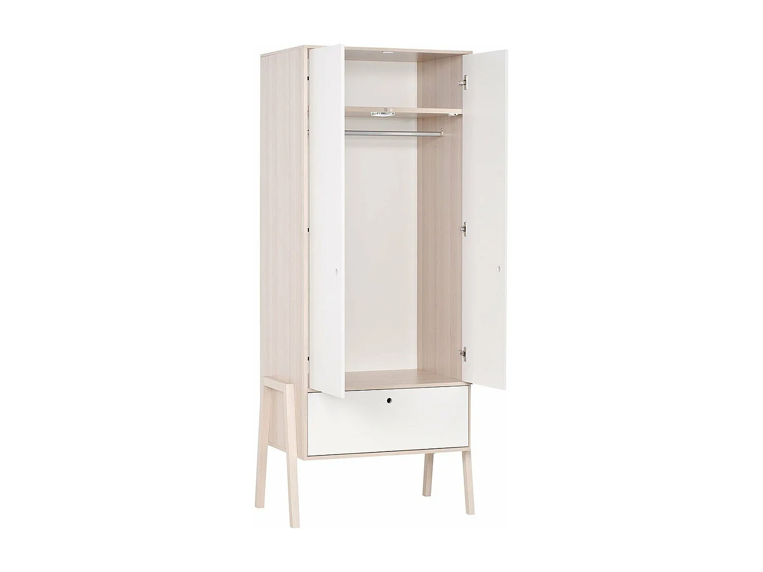 Armoire 2 portes 1 tiroir avec penderie et 1 porte manteau - SPOT