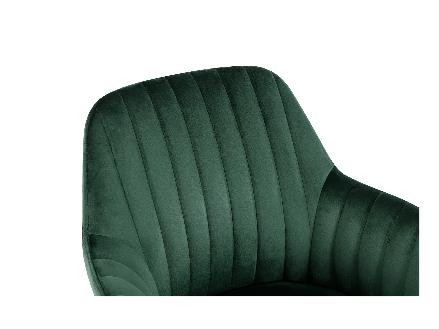 Juego de 2 sillas con brazos - Terciopelo y metal efecto madera - Verde oscuro - ELEANA