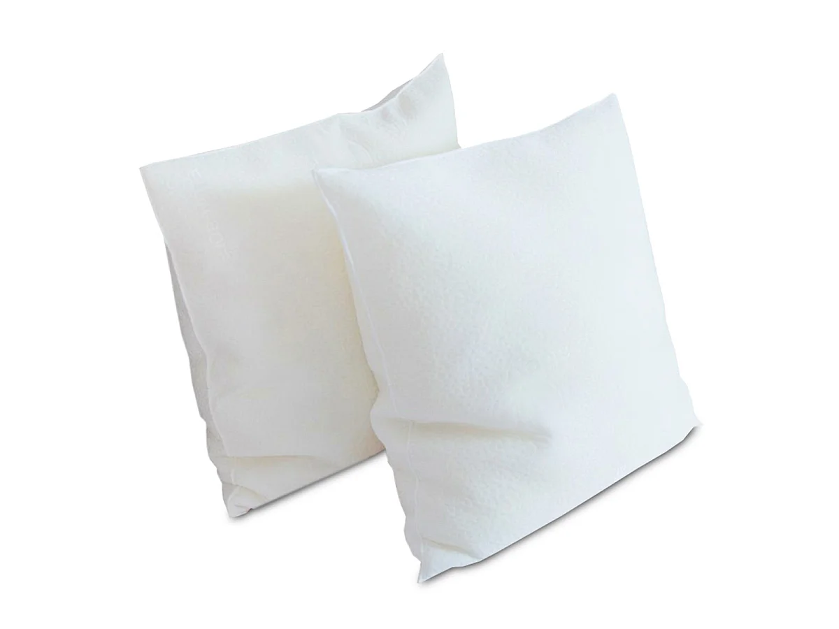 Lot de 4 oreillers ergonomiques Flocons 60x60 cm - Mémoire de forme - 20 cm - Blanc