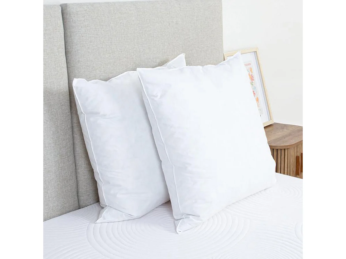 Oreiller pour hôtel 5 étoiles 65x65 percale blanc Palace - Lot de 2