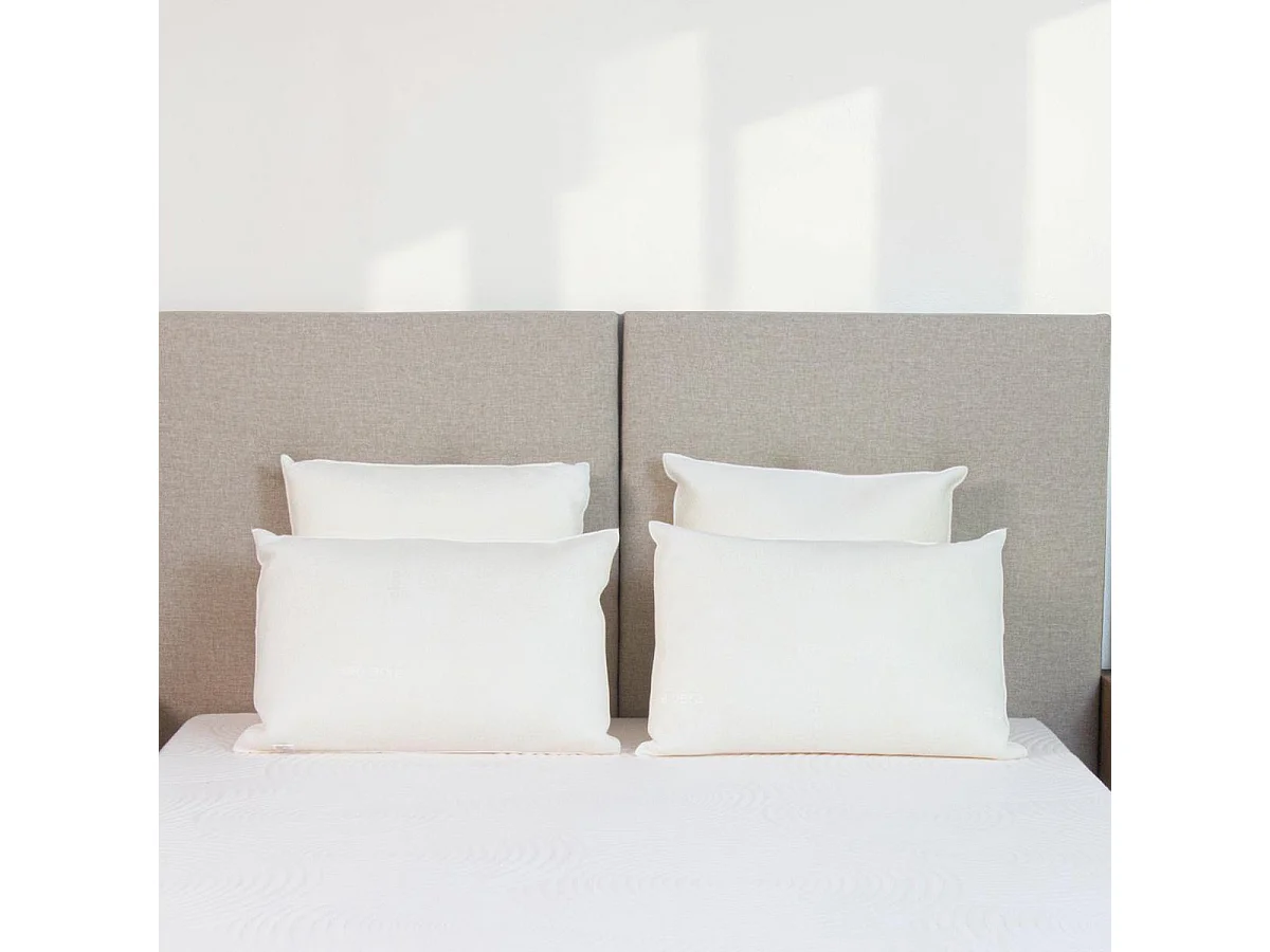 Oreiller ergonomique Flocons 60x60 cm - Mémoire de forme - 20 cm - Blanc