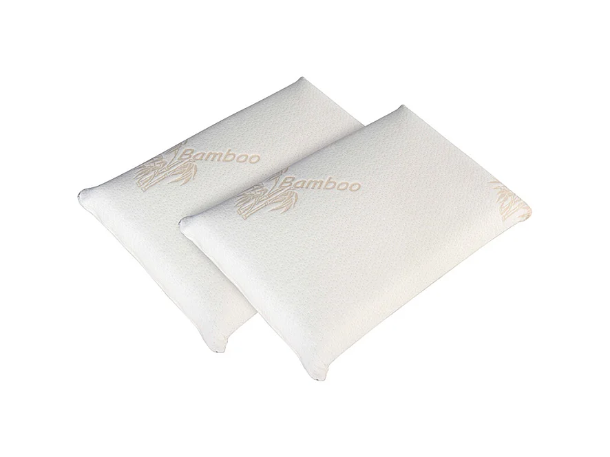 OLYMPE LITERIE | Lot de 2 oreillers 40x60 cm BAMBOO | Mousse avec mémoire de forme