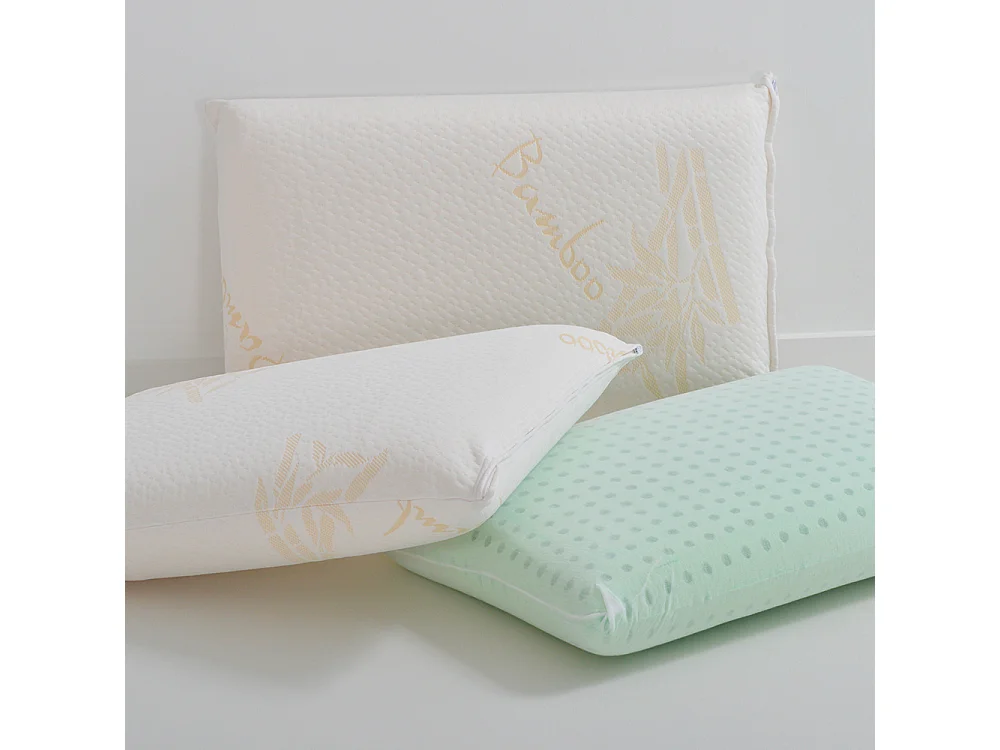 OLYMPE LITERIE | Lot de 4 oreillers 40x60 cm BAMBOO | Mousse avec mémoire de forme