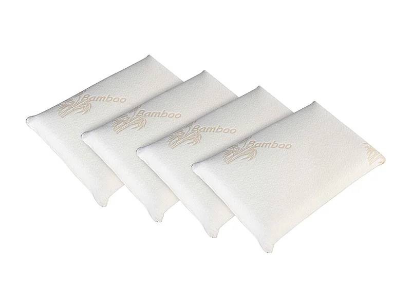 OLYMPE LITERIE | Lot de 4 oreillers 40x60 cm BAMBOO | Mousse avec mémoire de forme