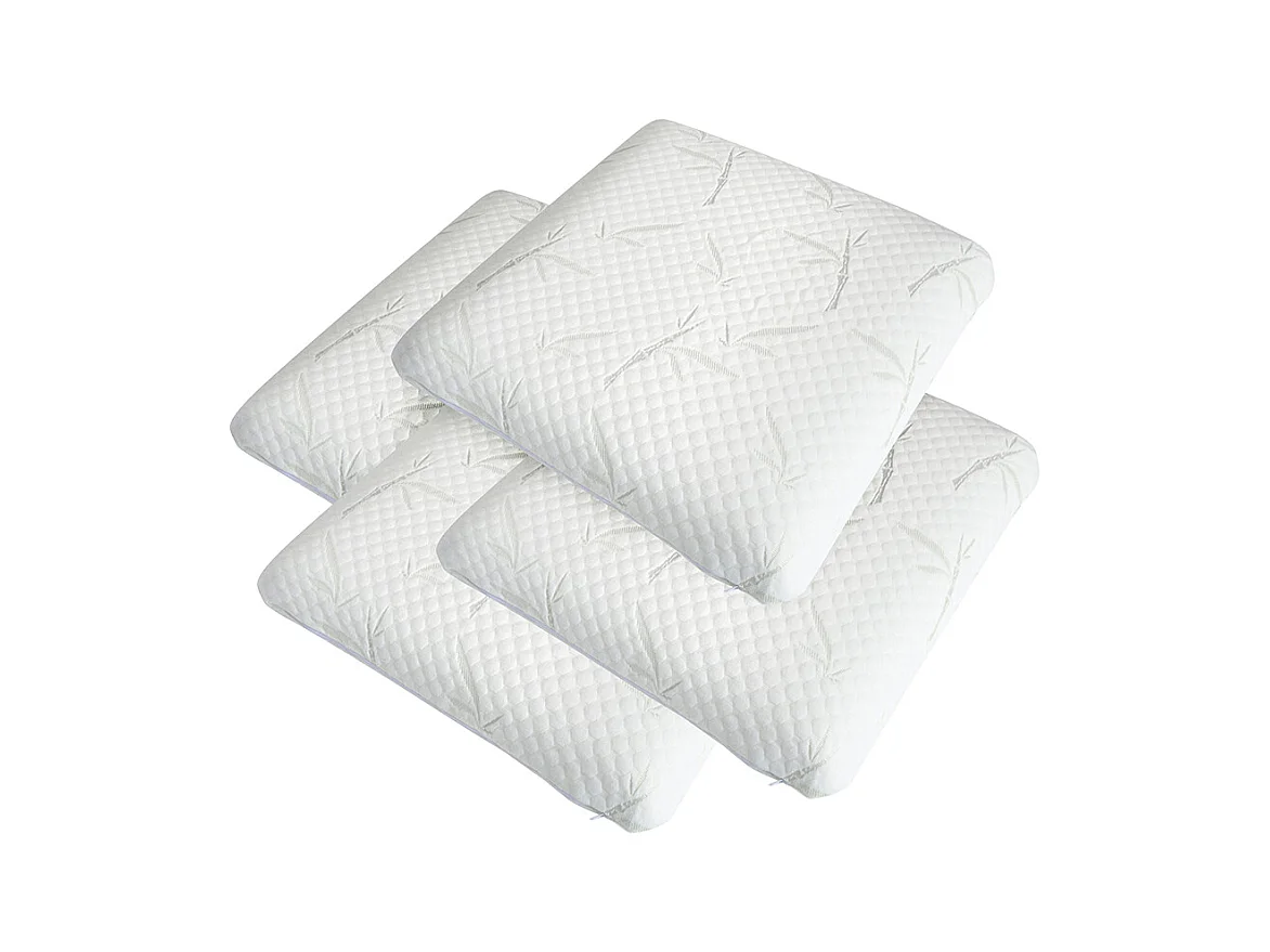 OLYMPE LITERIE | Lot de 4 oreillers 60x60 cm SERENITE | Mousse avec Mémoire de forme