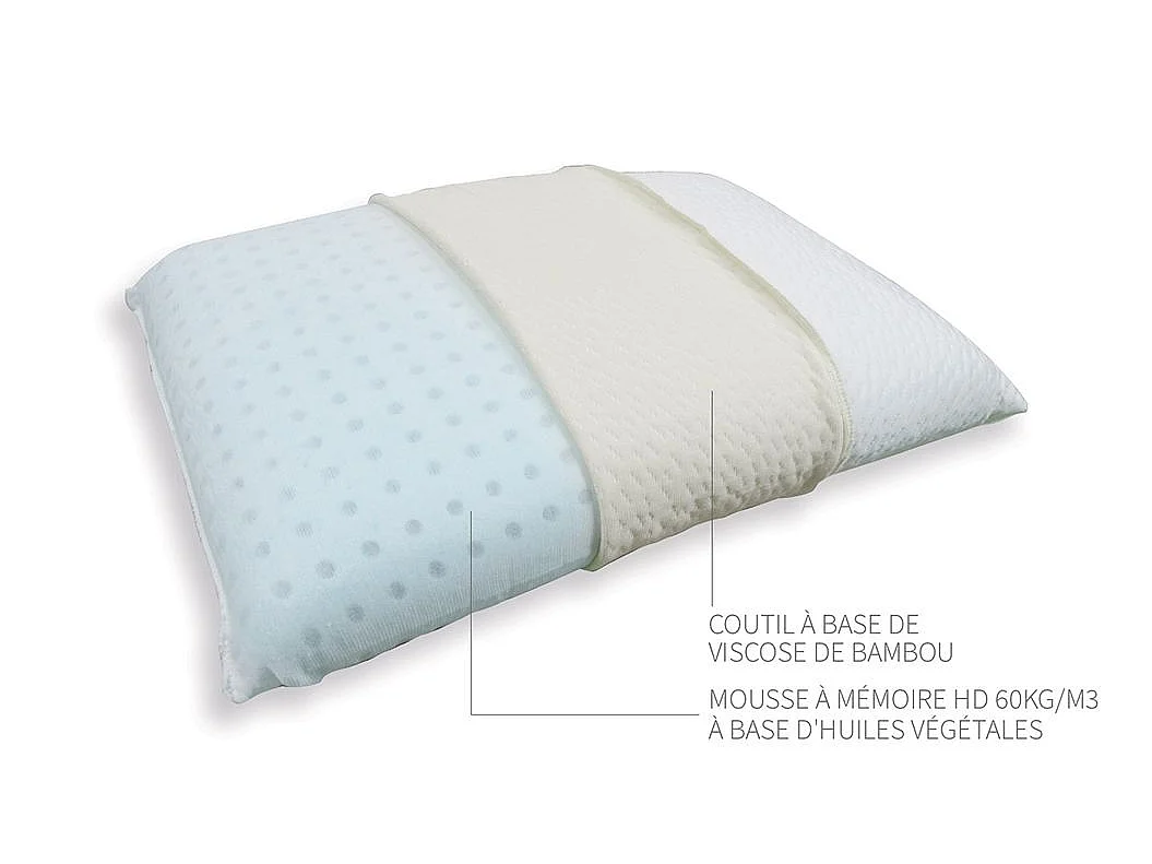 Oreiller 60x60 à mémoire de forme Bio Airy