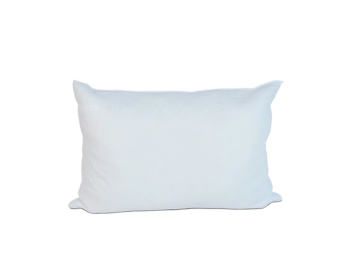Lot de 2 oreillers ergonomiques Flocons 50x70 cm - Mémoire de forme - 20 cm - Blanc