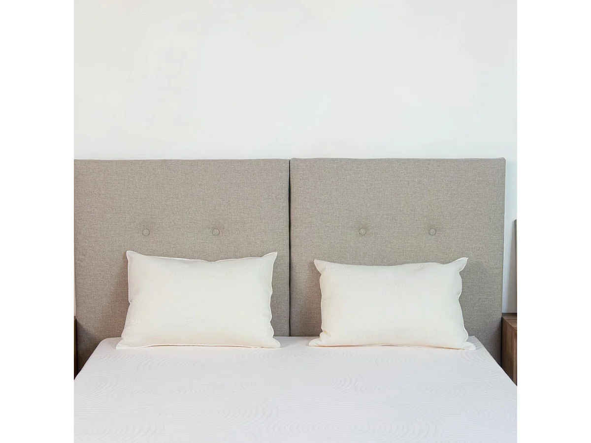 Lot de 2 oreillers ergonomiques Flocons 50x70 cm - Mémoire de forme - 20 cm - Blanc