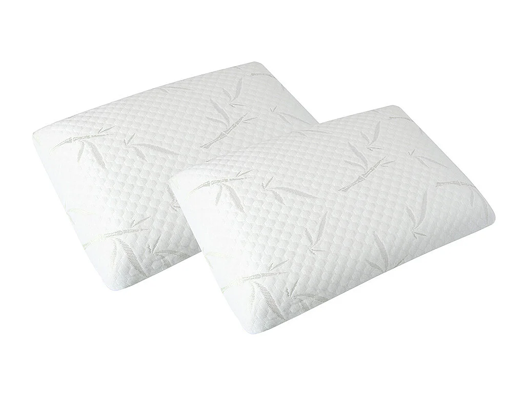 OLYMPE LITERIE | Lot de 2 oreillers 40x60 cm SERENITE | Mousse avec mémoire de forme