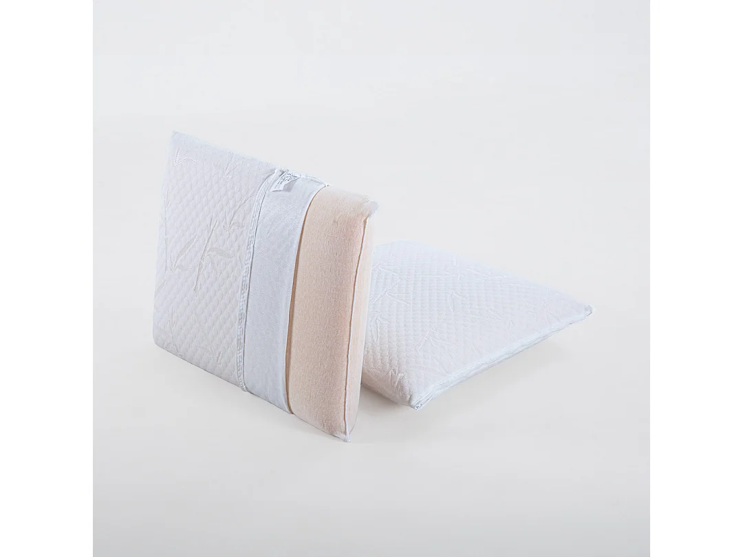 OLYMPE LITERIE | Lot de 2 oreillers 60x60 cm SERENITE | Mousse avec Mémoire de forme