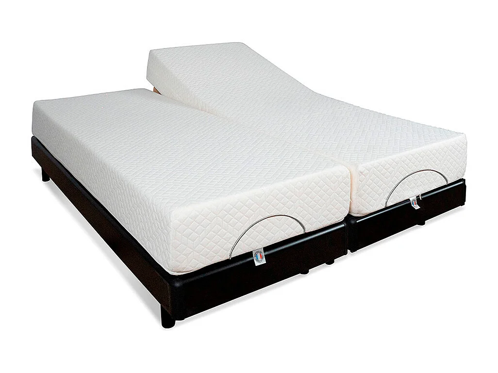 BELLECOUR LITERIE | Ensemble Duo BODYSOFT 2x80x190 cm | Sommiers électriques + Matelas Mémoire de forme