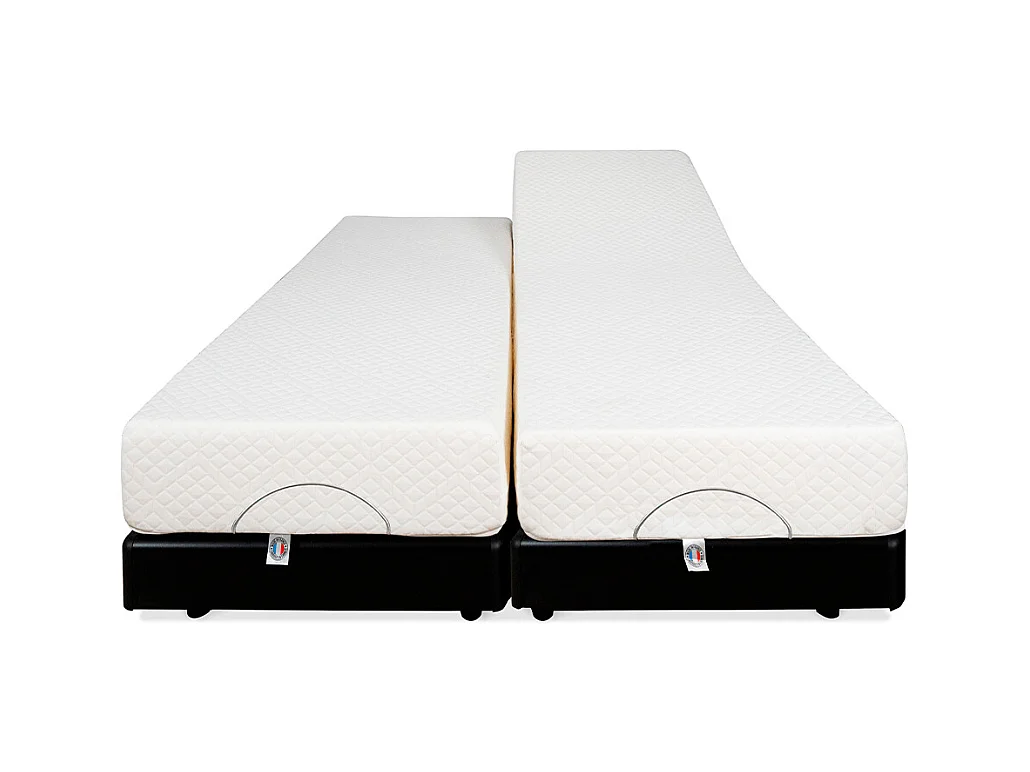 BELLECOUR LITERIE | Ensemble Duo BODYSOFT 2x80x190 cm | Sommiers électriques + Matelas Mémoire de forme