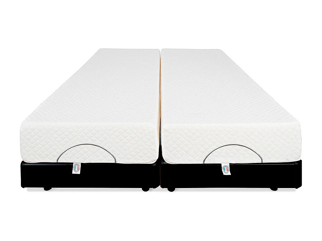 BELLECOUR LITERIE | Ensemble Duo BODYSOFT 2x80x200 cm | Sommiers électriques + Matelas Mémoire de forme