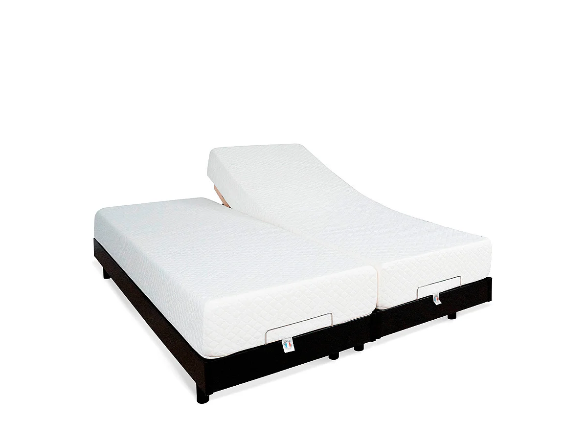 Ensemble Duo relaxation Flex - 2 matelas mémoire de forme + 2 sommiers électriques - 2x90x200 cm