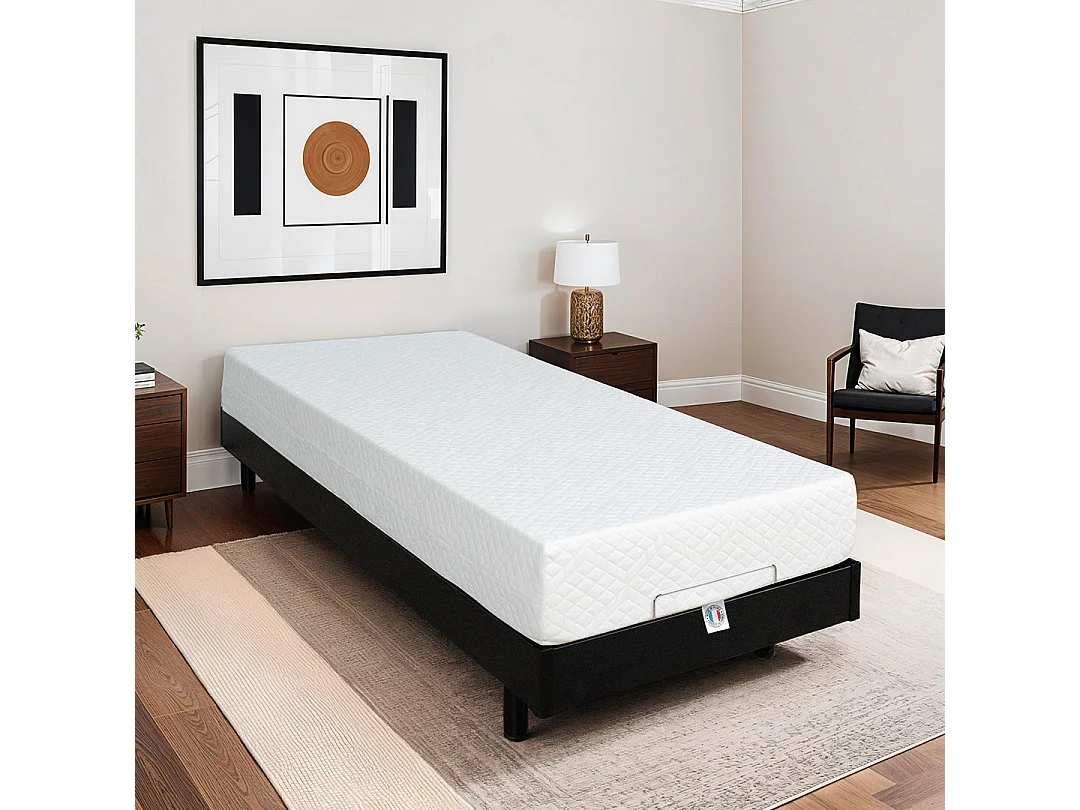 Ensemble Duo relaxation Flex - 2 matelas mémoire de forme + 2 sommiers électriques - 2x90x200 cm