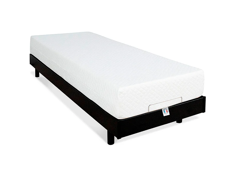 BELLECOUR LITERIE | Ensemble FLEX 70x190 cm | Sommier électrique + Matelas Mémoire de forme