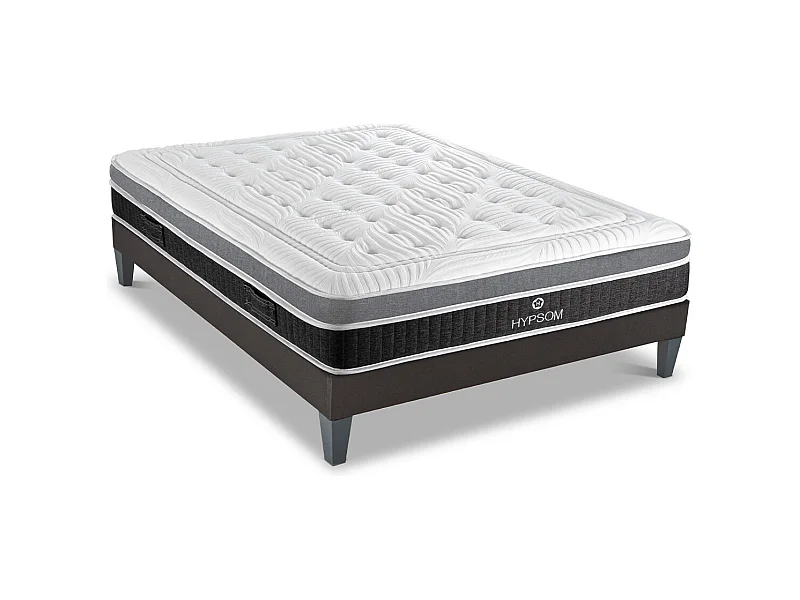 HYPSOM | Ensemble ELEGANCE 140x200 cm | Matelas Mémoire de forme + Sommier Bois