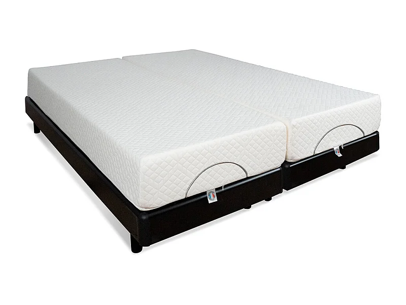 BELLECOUR LITERIE | Ensemble Duo SUPERFLEX 2x70x190 cm | Sommiers électriques + Matelas Mémoire de forme