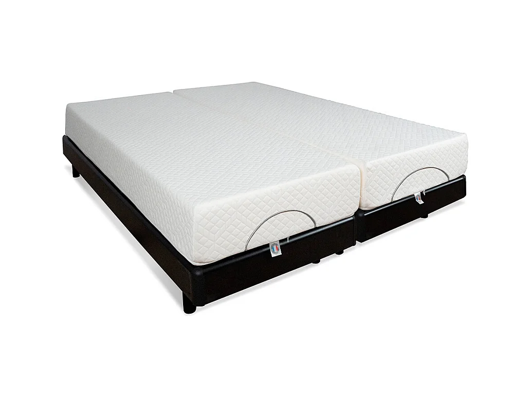 BELLECOUR LITERIE | Ensemble Duo SUPERFLEX 2x70x190 cm | Sommiers électriques + Matelas Mémoire de forme