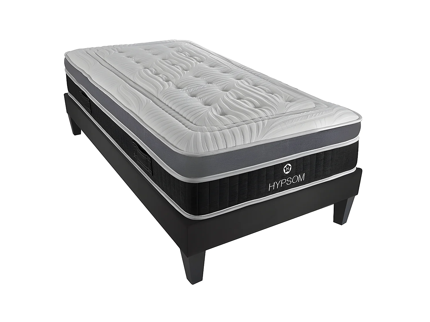 HYPSOM | Ensemble ELEGANCE 90x200 cm | Matelas Mémoire de forme + Sommier Bois