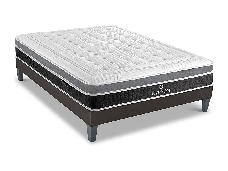 HYPSOM | Ensemble ELEGANCE 90x200 cm | Matelas Mémoire de forme + Sommier Bois