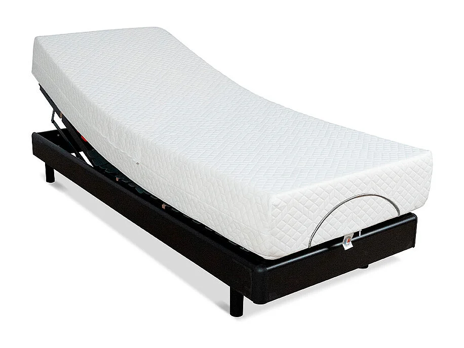 BELLECOUR LITERIE | Ensemble BODYSOFT 90x200 cm | Sommier électrique + Matelas Mémoire de forme