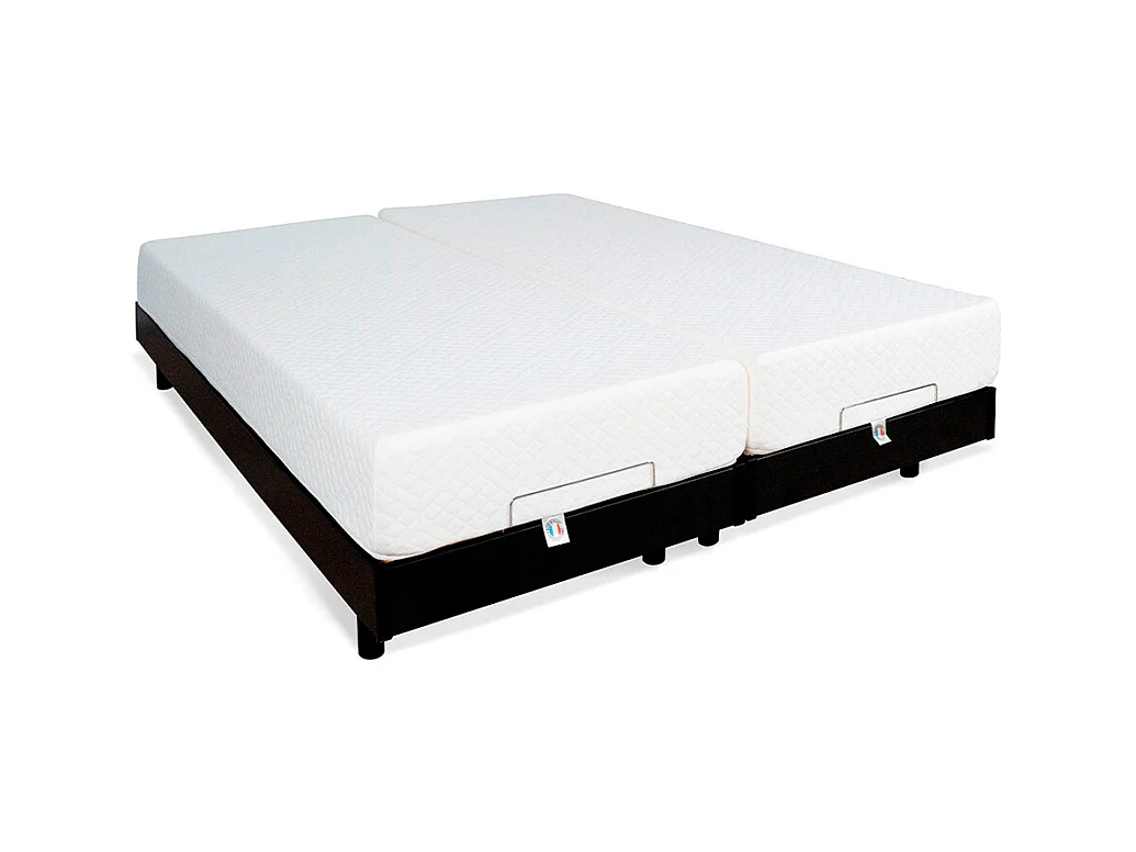 BELLECOUR LITERIE | Ensemble Duo FLEX 2x80x200 cm | Sommiers électriques + Matelas Mémoire de forme