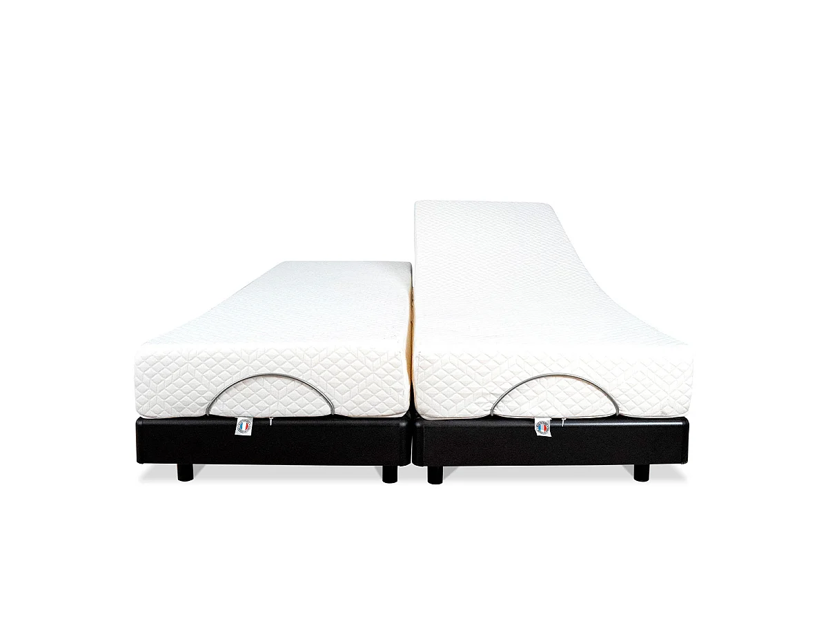 Ensemble Duo Matelas Mousse Accueil Mémoire de forme + Sommiers électriques SuperFlex 12x80x200 cm