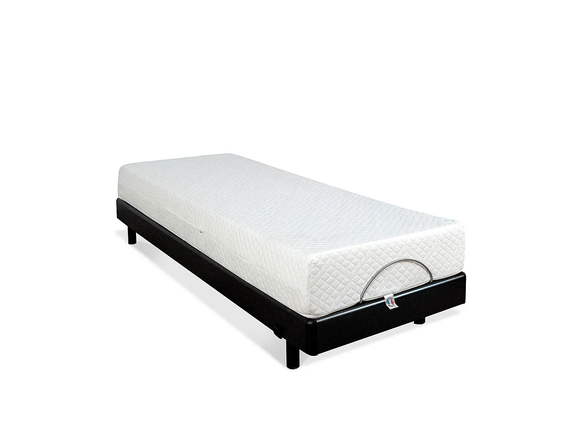 Ensemble Duo Matelas Mousse Accueil Mémoire de forme + Sommiers électriques SuperFlex 12x80x200 cm