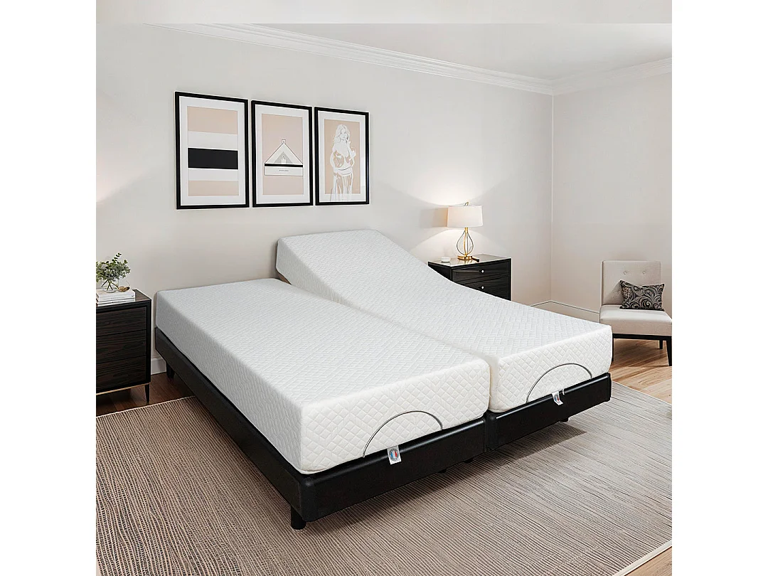 Ensemble Matelas Mousse Accueil Mémoire de forme + Sommier électrique Bodysoft 80x200 cm