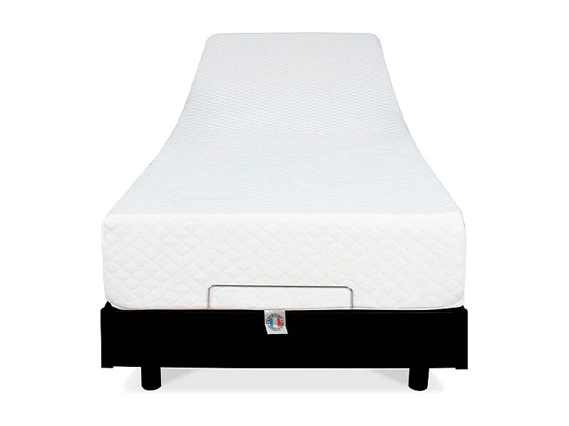 BELLECOUR LITERIE | Ensemble FLEX 80x200 cm | Sommier électrique + Matelas Mémoire de forme