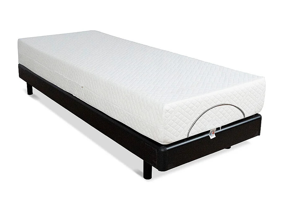 BELLECOUR LITERIE | Ensemble BODYSOFT 80x190 cm | Sommier électrique + Matelas Mémoire de forme